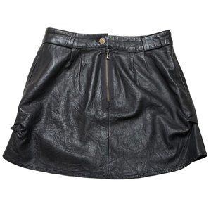 Black Leather Mini Skirt